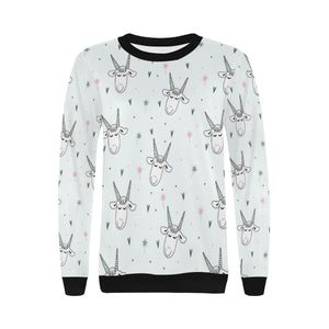 Cute goat design pattern Women's Crew Neck Sweatshirt