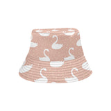 Swan flower light pink background Unisex Bucket Hat
