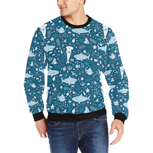 Cute shark pattern Men's Crew Neck Sweatshirt