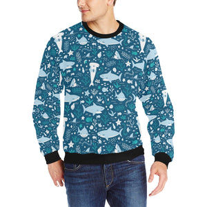 Cute shark pattern Men's Crew Neck Sweatshirt