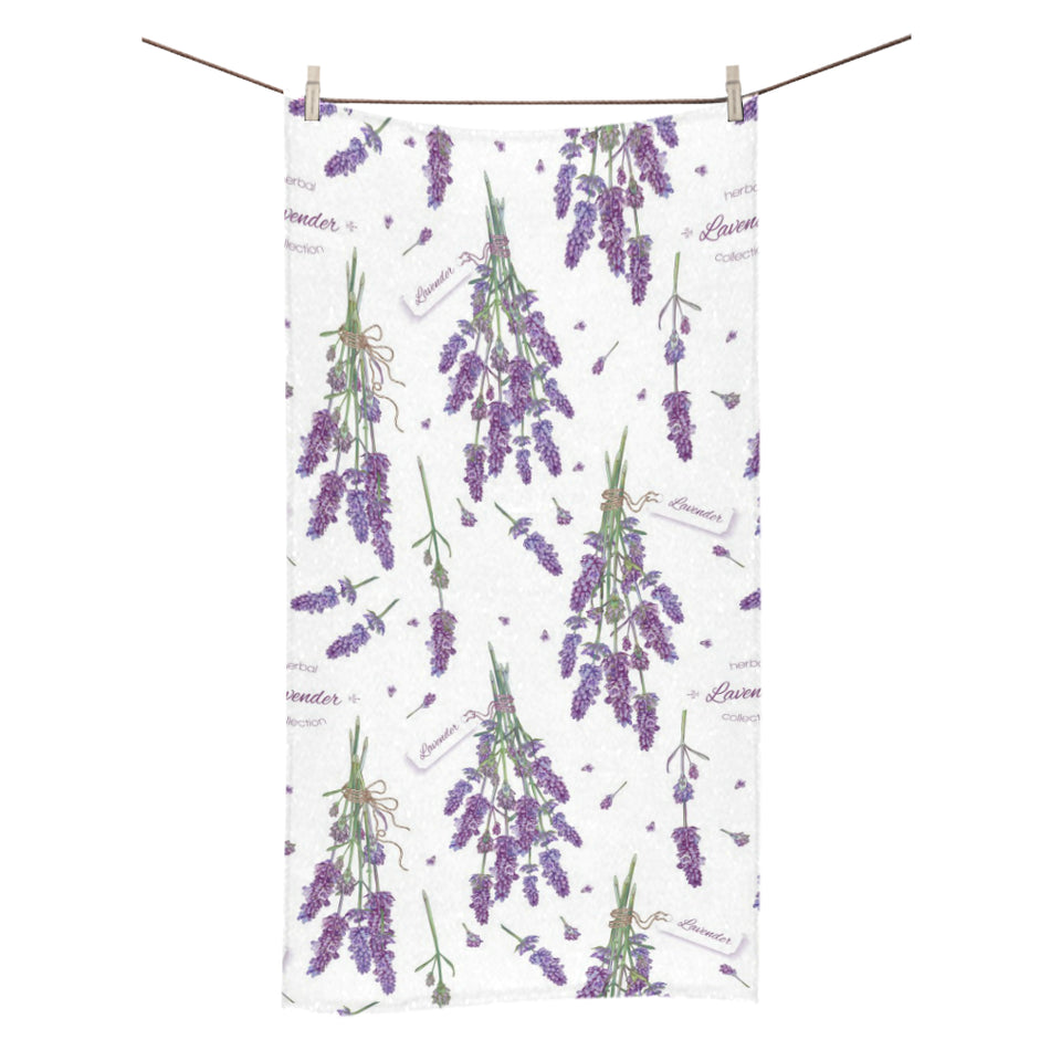 lavender flower design pattern Bath Towel