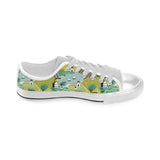 Hand drawn windmill pattern Men's Low Top Shoes White