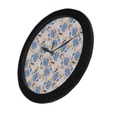 Cute peacock pattern Elegant Black Wall Clock