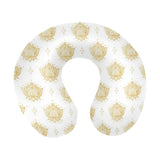 Gold Ornamental lotue waterlily symbol pattern U-Shaped Travel Neck Pillow