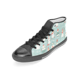 Cute snowman pattern Women's High Top Canvas Shoes Black