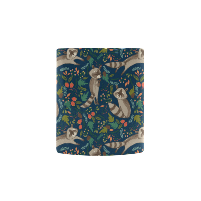 Raccoon tropical leaves pattern Morphing Mug Heat Changing Mug
