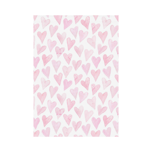 Watercolor pink heart pattern House Flag Garden Flag