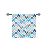 zigzag chevron blue pattern Bath Towel