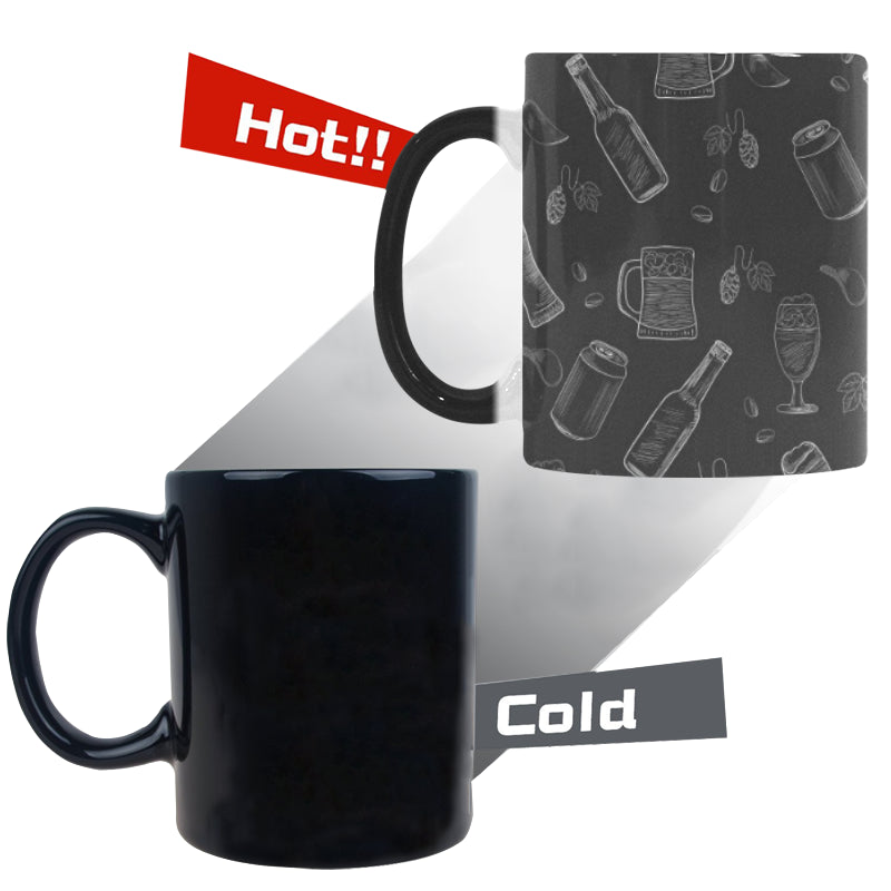Beer hand drawn pattern Morphing Mug Heat Changing Mug