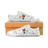 Cute Chihuahua dog pattern Men's Low Top Shoes White