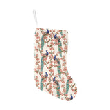 Peacock tropical flower pattern Christmas Stocking