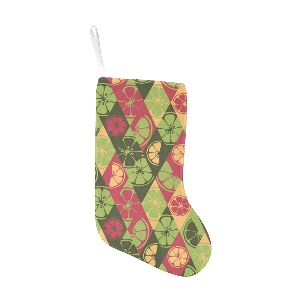 Cool Geometric lime pattern Christmas Stocking