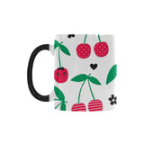 cherry pattern white background Morphing Mug Heat Changing Mug