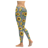sunflowers ribbon background Women's Legging Fulfilled In US