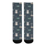 windmill tree pattern Crew Socks