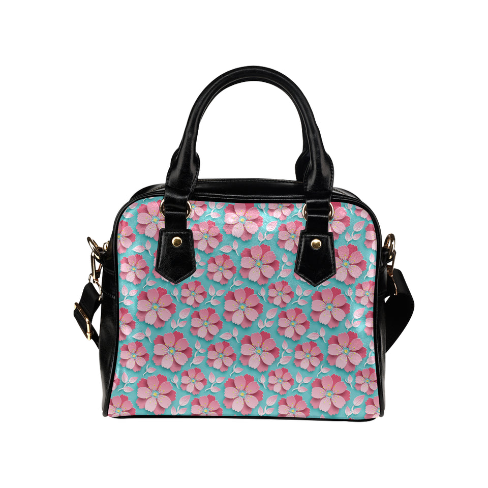 3D sakura cherry blossom pattern Shoulder Handbag