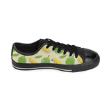 Durian pattern Men's Low Top Canvas Shoes Black