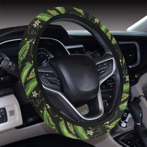 Green Peas Pattern Print Design 02 Car Steering Wheel Cover