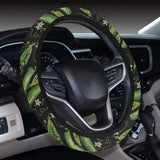 Green Peas Pattern Print Design 02 Car Steering Wheel Cover