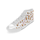 peanuts pattern background Men's High Top Canvas Shoes White