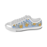 Beer pattern Men's Low Top Shoes White