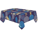 Blue japanese pattern cloud wave flower Tablecloth