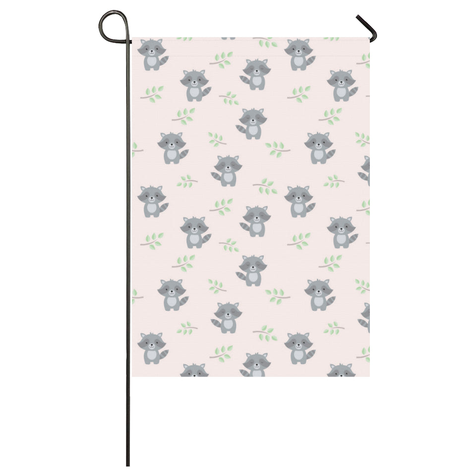 cute raccoons leaves pattern House Flag Garden Flag