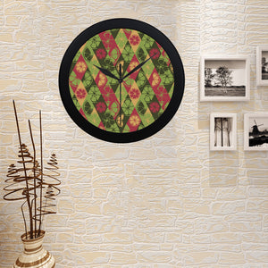 Cool Geometric lime pattern Elegant Black Wall Clock