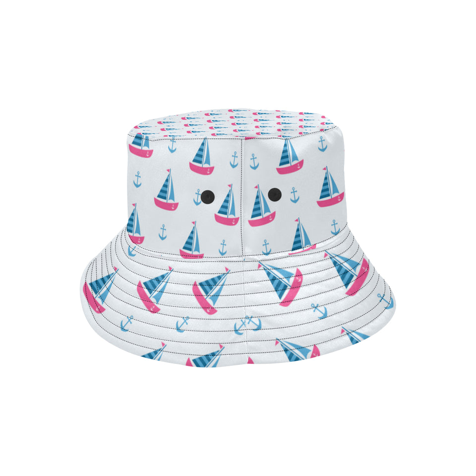 Sailboat anchor pattern Unisex Bucket Hat