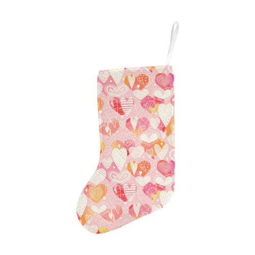 Hand drawn heart design pattern Christmas Stocking