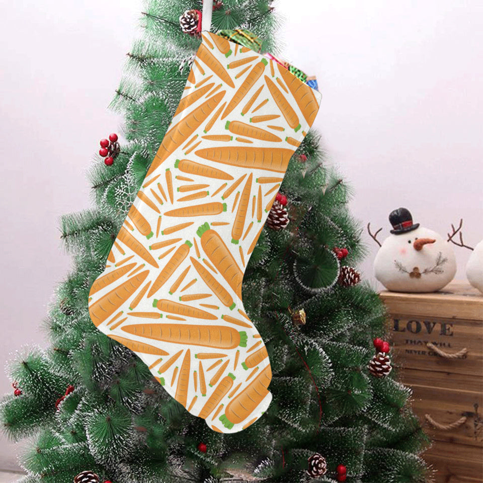 Carrot Pattern Print Design 02 Christmas Stocking