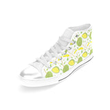 Durian pattern background Women's High Top Canvas Shoes White