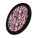 Toucan flower design pattern Elegant Black Wall Clock