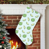 Durian pattern blue background Christmas Stocking