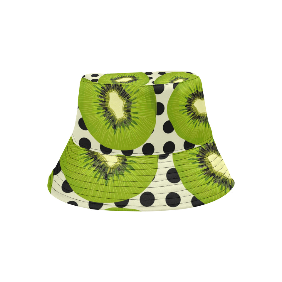 kiwi black dot background Unisex Bucket Hat