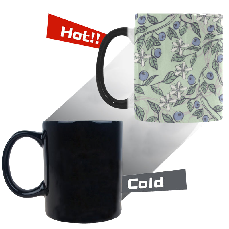 hand drawn blueberry pattern Morphing Mug Heat Changing Mug