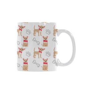 Chihuahua bone paw pattern Classical White Mug (Fulfilled In US)