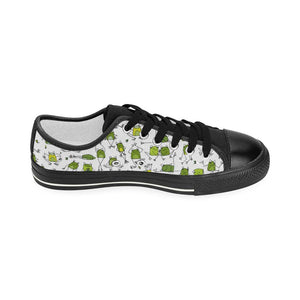Sketch funny frog pattern Kids' Boys' Girls' Low Top Canvas Shoes Black