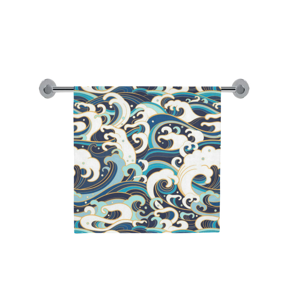 Japanese wave pattern Bath Towel