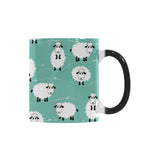 Cute sheep green background Morphing Mug Heat Changing Mug