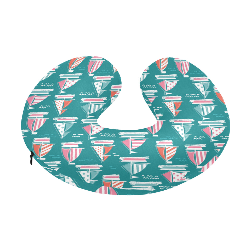 Cute sailboat pattern U-Shaped Travel Neck Pillow