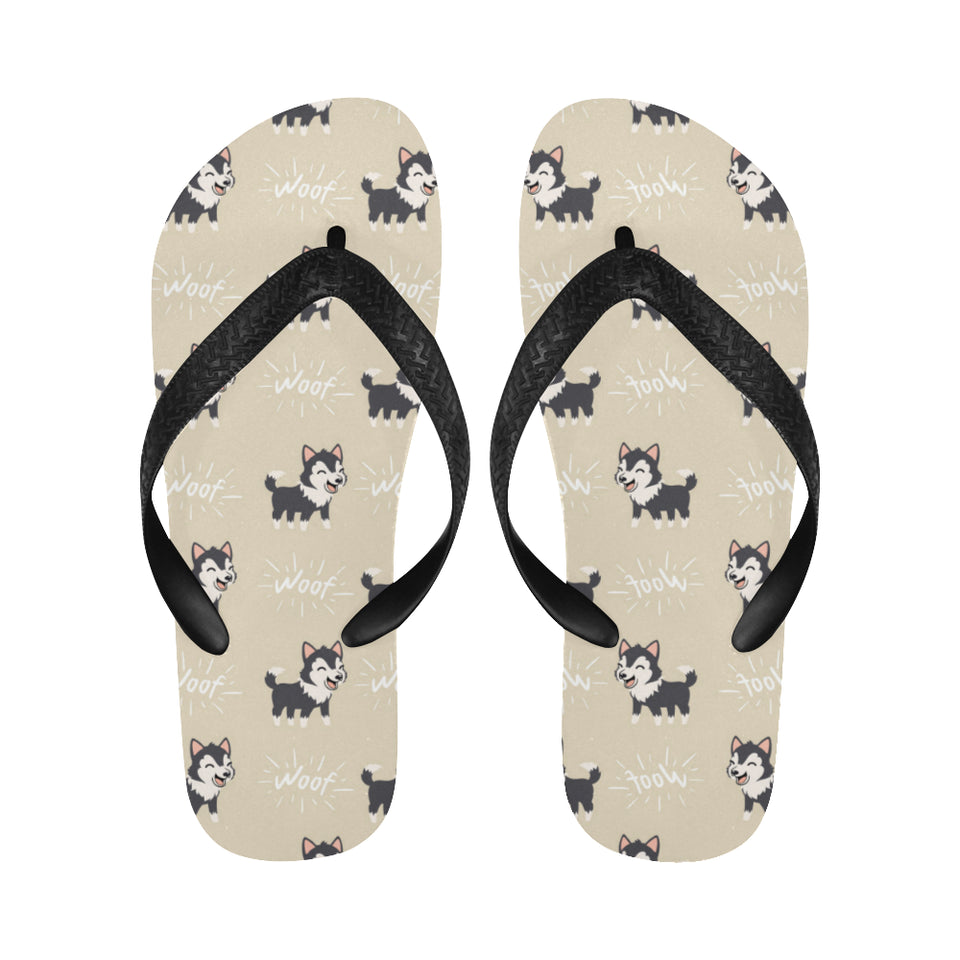 Cute Siberian Husky Unisex Flip Flops