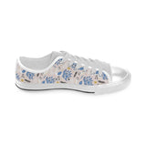 Cute peacock pattern Men's Low Top Shoes White