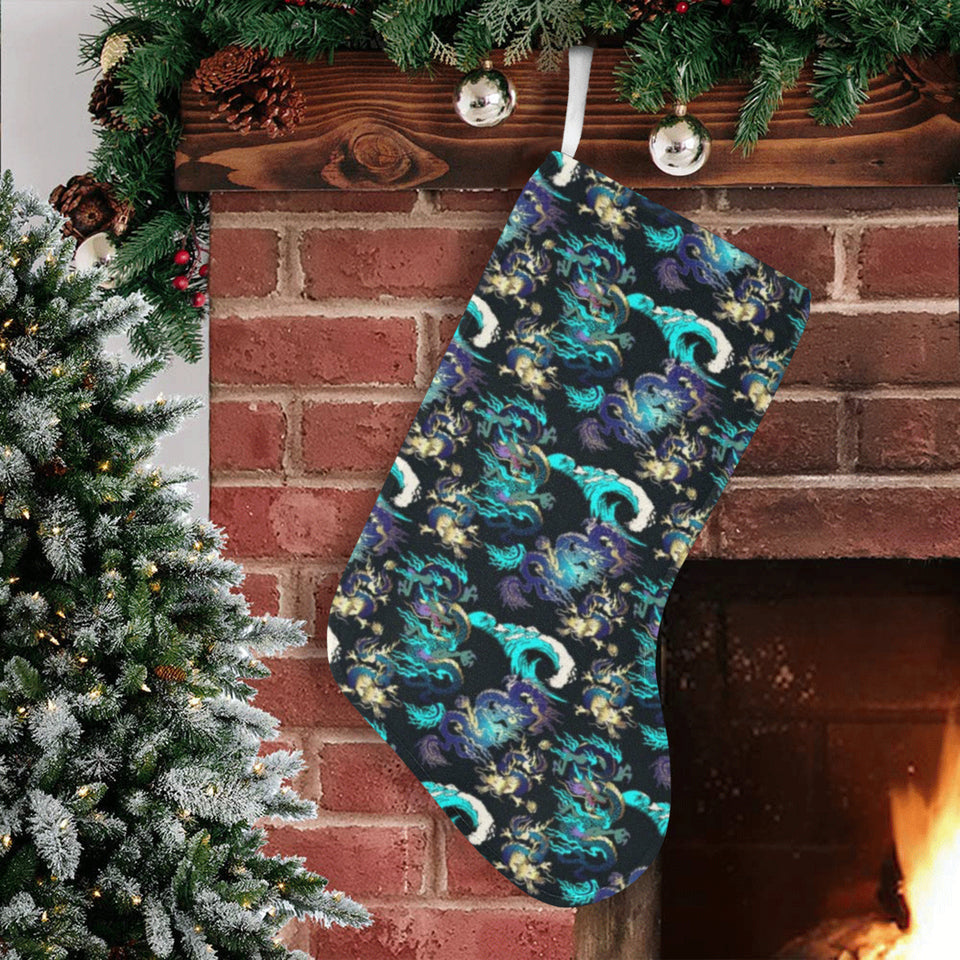 Dragon sea wave pattern Christmas Stocking