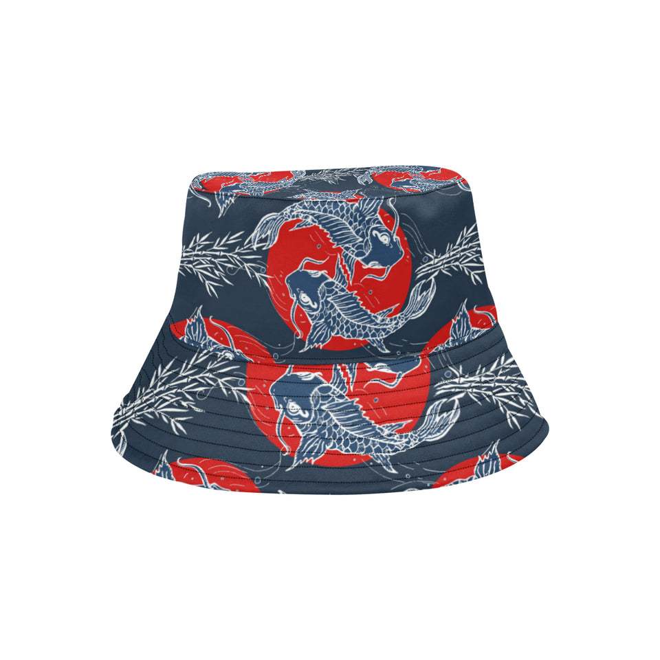 Koi Fish Carp Fishs hand drawn japanese art Unisex Bucket Hat