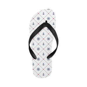 Anchor rudder nautical design pattern Unisex Flip Flops