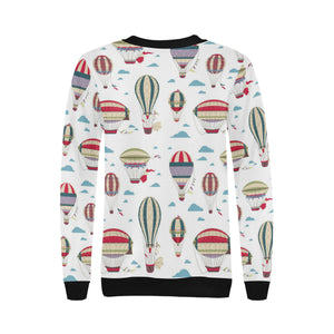 Hot air balloon pattern Women's Crew Neck Sweatshirt