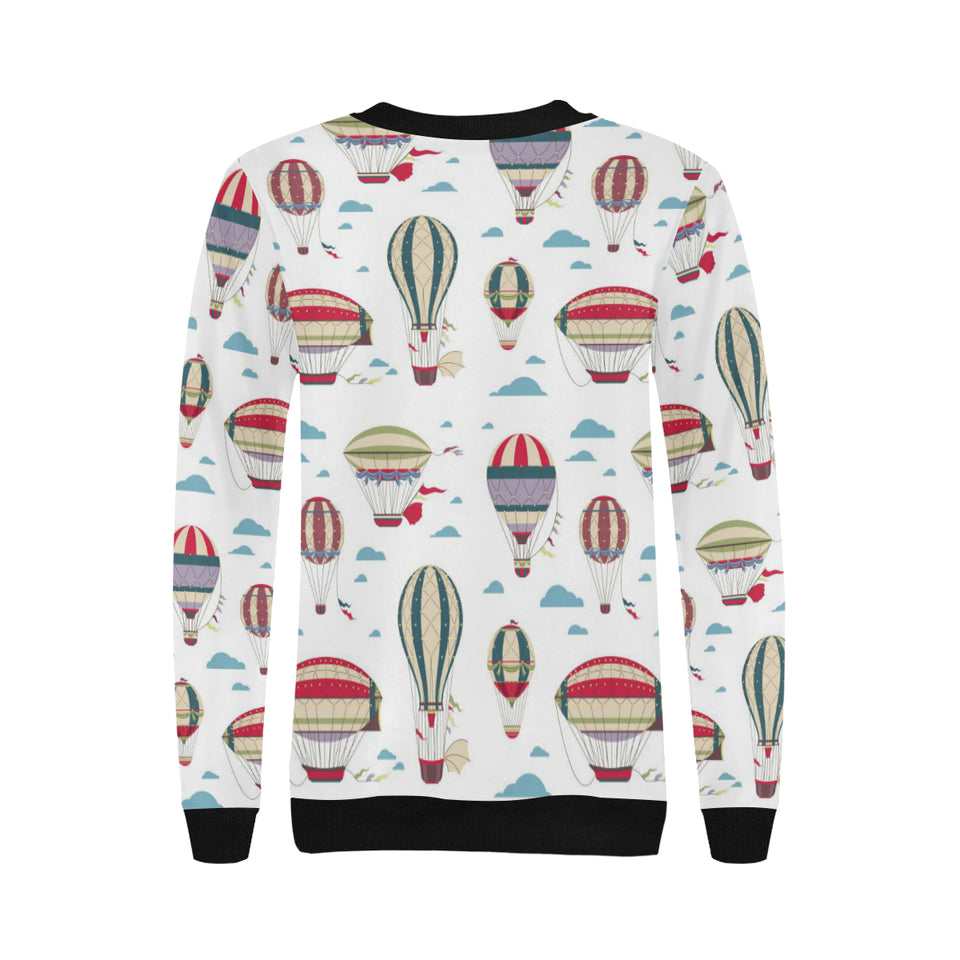 Hot air balloon pattern Women's Crew Neck Sweatshirt