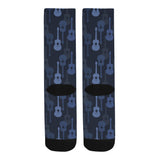 Blue Theme guitar pattern Crew Socks
