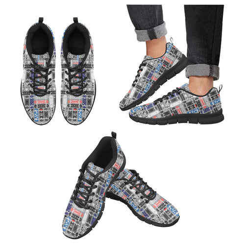 Skate Board Pattern Print Design 04 Men's Breathable Sneakers ( Model 055)